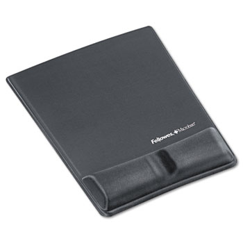 Fellowes&#174; Memory Foam Wrist Support w/Attached Mouse Pad, Graphite