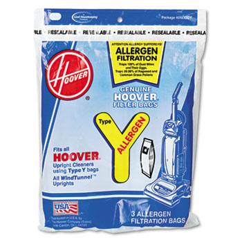 Hoover Disposable Allergen Filtration Bags For Commercial WindTunnel Vacuum, 3/Pack