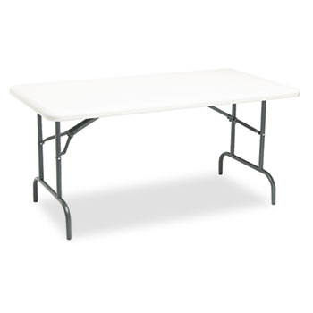 Iceberg IndestrucTables Too 1200 Series Resin Folding Table, 60w x 30d x 29h, Platinum