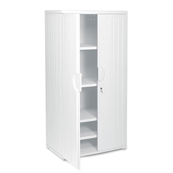 Iceberg OfficeWorks Resin Storage Cabinet, 36w x 22d x 72h, Platinum
