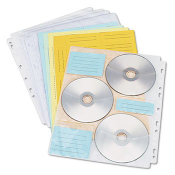Innovera&#174; Two-Sided CD/DVD Pages for Three-Ring Binder, 10/Pack