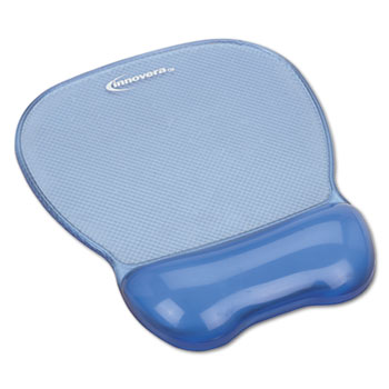 Innovera&#174; Mouse Pad with Gel Wrist Rest, 8.25 x 9.62, Blue