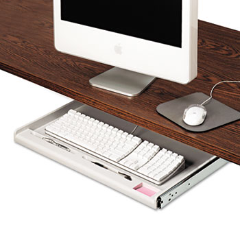 Innovera Standard Underdesk Keyboard Drawer, 21.38&quot;w x 12.88&quot;d, Light Gray