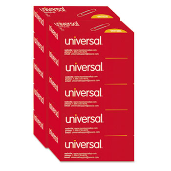 Universal Paper Clips, Jumbo, Smooth, Silver, 100 Clips/Box, 10 Boxes/Pack