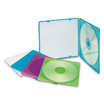 Innovera&#174; Slim CD Case, Assorted Colors, 10/Pack