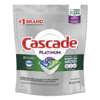 Cascade&#174; ActionPacs, Fresh Scent, 11.7 oz Bag, 21/Pack, 5 Packs/Carton