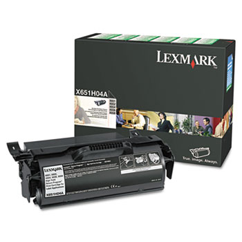 Lexmark™ X651H04A High-Yield Toner, 25000 Page-Yield, Black