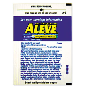 Aleve Pain Reliever Tablets Refill Packs, One-Pack, 30 Packs/Box