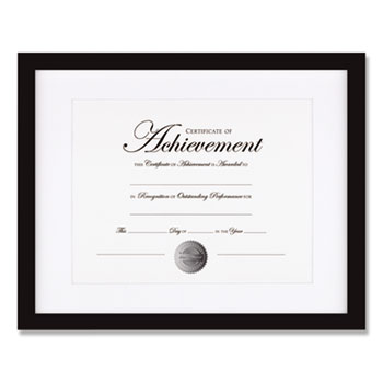 DAX Wood Gallery Frame with Beveled Mat, 11 x 14, Black