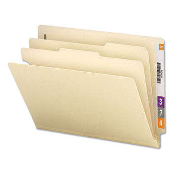 Universal Six-Section Manila End Tab Classification Folders, 2 Dividers, Letter Size, Manila, 10/Box