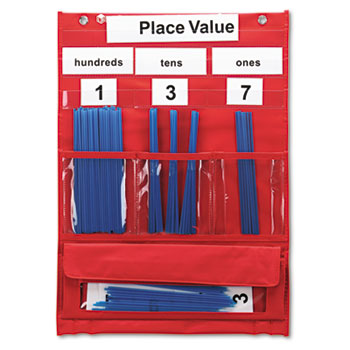 Learning Resources&#174; Counting and Place Value Pocket Chart with Cards, Straws, 13 x 17 3/4
