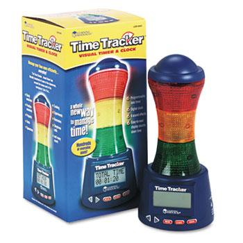 Learning Resources&#174; Time Tracker Programmable Electronic Timer, LCD, 4 1/4 dia.x 9