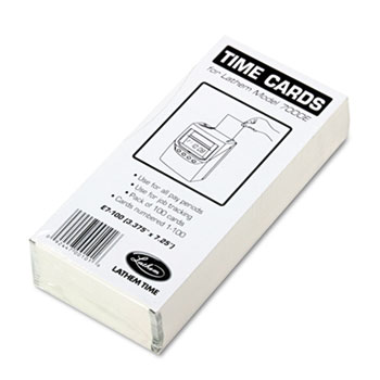 Lathem&#174; Time Time Card for Lathem Model 7000E, Numbered 1-100, Two-Sided, 100/Pack