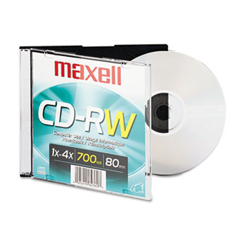 Maxell&#174; CD-RW, Branded Surface, 700MB/80MIN, 4x