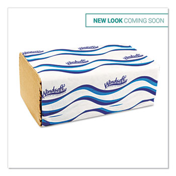 Windsoft&#174; Singlefold Towels, 1 Ply, 9.5 x 9., Natural, 250/Pack, 16 Packs/Carton