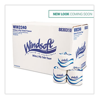 Windsoft&#174; Bath Tissue, 2 Ply, 4. x 3.75, 500 Sheets/Roll, 96 Rolls/Carton