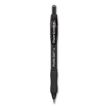 Paper Mate&#174; Profile Retractable Gel Pen, Bold 1 mm, Black Ink, Translucent Black Barrel