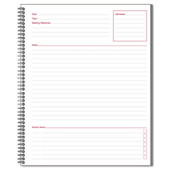 Cambridge Side-Bound Guided Business Notebook, Linen, Meeting Notes, 8 7/8 x 11, 80 Sheets