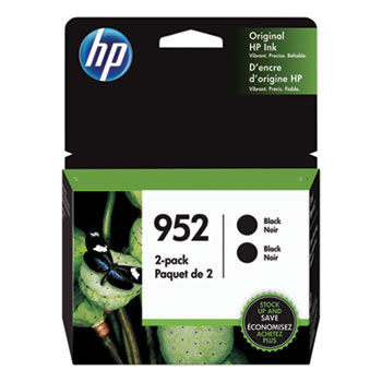 HP 952 Ink Cartridges - Black, 2 Cartridges (3YP21AN)