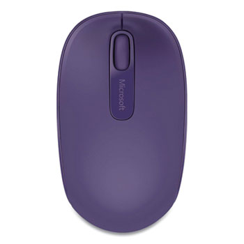 Microsoft Mobile 1850 Wireless Optical Mouse, 2.4 GHz Frequency/16.4 ft Wireless Range, Left/Right Hand Use, Pantone Purple