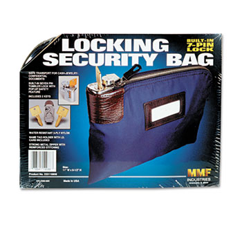 MMF Industries™ Seven-Pin Security/Night Deposit Bag w/2 Keys, Nylon, 8 1/2 x 11, Navy