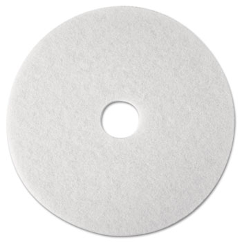 3M™ Super Polish Floor Pad 4100, 12&quot;, White, 5/Carton
