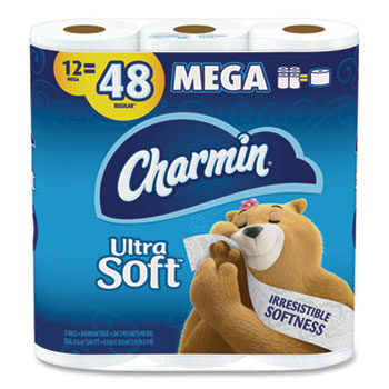 Charmin&#174; Ultra Soft Bathroom Tissue, Septic Safe, 2-Ply, 244 Sheets/Roll, 12 Rolls/PK, 4 Packs/CT