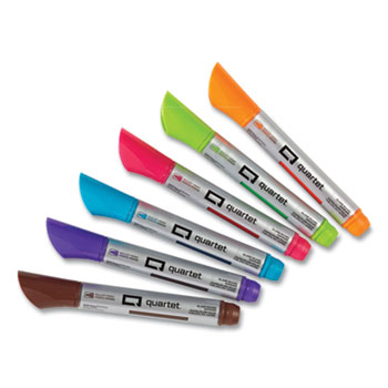 Quartet Premium Glass Board Dry Erase Marker, Medium Bullet Tip, Assorted Colors, 6/Pack