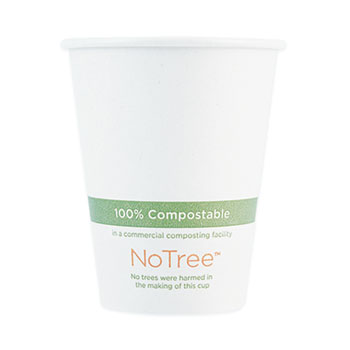 World Centric NoTree Hot Cups, 8 oz, Paper, Natural, 1000/Carton