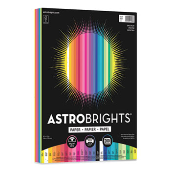 Astrobrights Colored Copy Paper, 24 lb, 8.5&quot; x 11&quot;, Assorted Spectrum Colors, 200/Pack