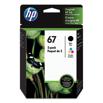 HP HP 67, (3YP29AN) 2-pack Black/Tri Color Original Ink Cartridges