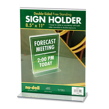 NuDell™ Acrylic Sign Holder, 8 1/2 x 11, Clear