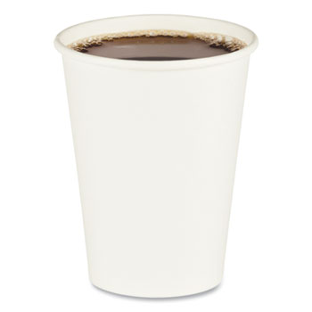Boardwalk&#174; Convenience Pack Paper Hot Cups, 12 oz, White, 9 Cups/Sleeve, 25 Sleeves/Carton