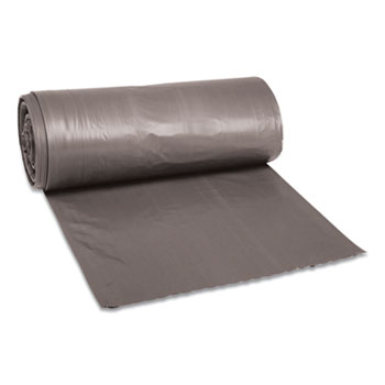 Boardwalk Low-Density Waste Can Liners, 33 gal, 1.1 mil, 33&quot; x 39&quot;, Gray, 100/Carton