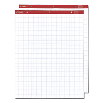Universal Easel Pads/Flip Charts, Quadrille Rule (1 sq/in), 50 White 27 x 34 Sheets, 2/Carton