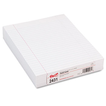 Pacon&#174; Composition Paper With Red Rule, 16 lbs., 8 x 10-1/2, White, 500 Sheets/RM