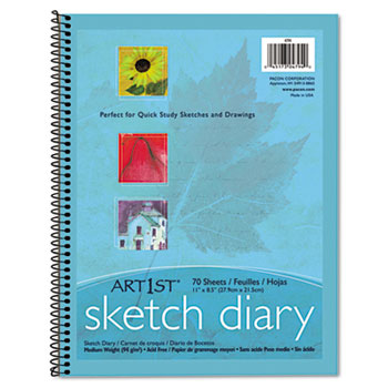 Pacon&#174; Art1st Sketch Diary, 8-1/2&quot; X 11&quot;, 60 lb, 70 Sheets, White