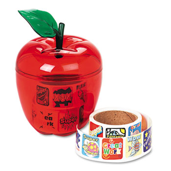 Pacon Stickers in Plastic Apple, Reward, 600 Stickers/Pack