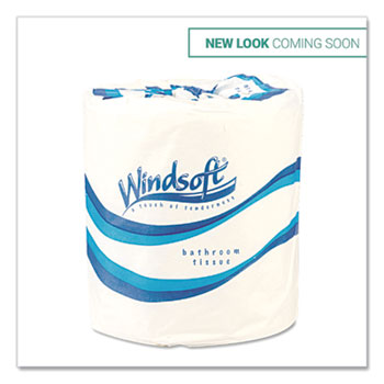 Windsoft Bath Tissue, Septic Safe, 1-Ply, White, 4 x 3.75, 1000 Sheets/Roll, 96 Rolls/Carton