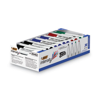 BIC Intensity Intensity Low Odor Fine Point Dry Erase Marker Value Pack, Fine XL Bullet Tip, Assorted Colors, 36/Set
