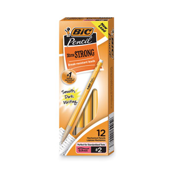 BIC Xtra-Strong Mechanical Pencil, 0.9 mm, HB (#2.5), Black Lead, Yellow Barrel, Dozen