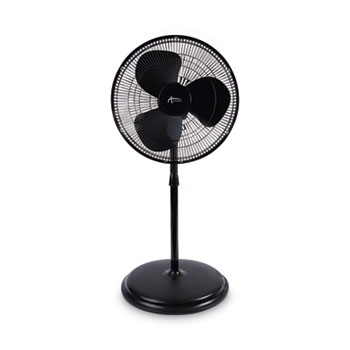 Alera 16&quot; 3-Speed Oscillating Pedestal Stand Fan, Metal, Plastic, Black
