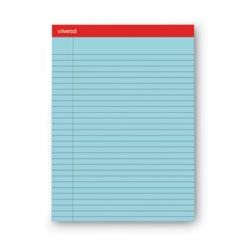 Universal Colored Perforated Ruled Writing Pads, Wide/Legal Rule, 50 Blue 8.5 x 11 Sheets, Dozen