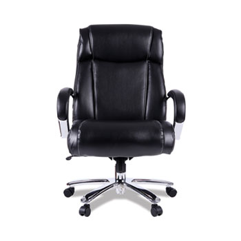 Alera Alera Maxxis Series Big/Tall Bonded Leather Chair, Supports 500 lb, 21.42&quot; to 25&quot; Seat Height, Black Seat/Back, Chrome Base