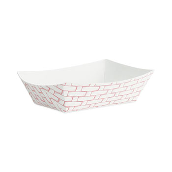 Boardwalk&#174; Paper Food Baskets, 0.5 lb Capacity, Red/White, 1,000/Carton