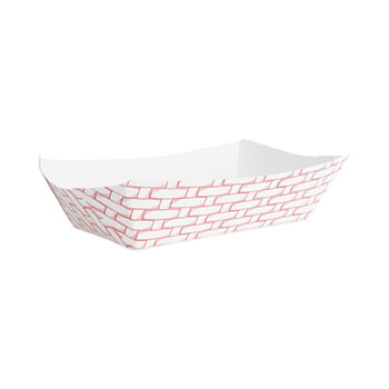 Boardwalk Paper Food Baskets, 5 lb Capacity, Red/White, 500/Carton