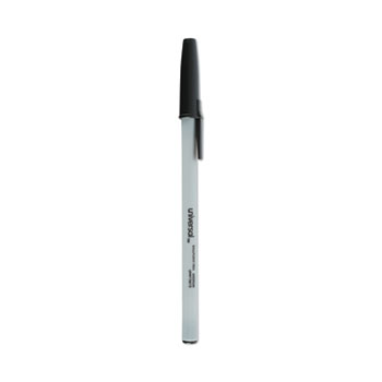 Universal Ballpoint Pen Value Pack, Stick, Medium 1 mm, Black Ink, Gray Barrel, 60/Pack