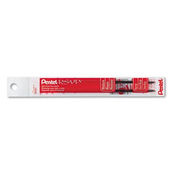 Pentel Refill for Pentel R.S.V.P. Ballpoint Pens, Medium, Red Ink, 2/Pack