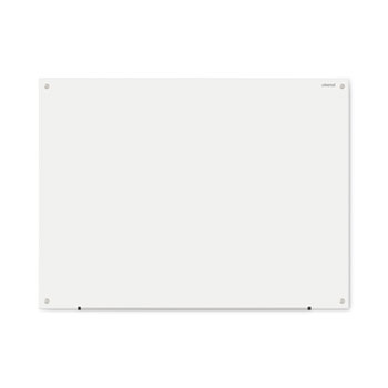 Universal Frameless Glass Marker Board, 48&quot; x 36&quot;, White