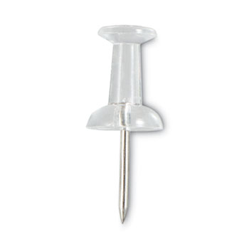 Universal Clear Push Pins, Plastic, Clear, 0.38&quot;, 400/Pack